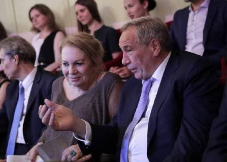 MOSCOW, RUSSIA - JULY 14, 2018: Russian Tennis Federation President, International Olympic Committee member Shamil Tarpishchev (R) attends a gala concert of world opera stars held at Moscow s Bolshoi Theatre ahead of the 2018 FIFA World Cup Final match. Mikhail Metzel TASS  TS0896CF