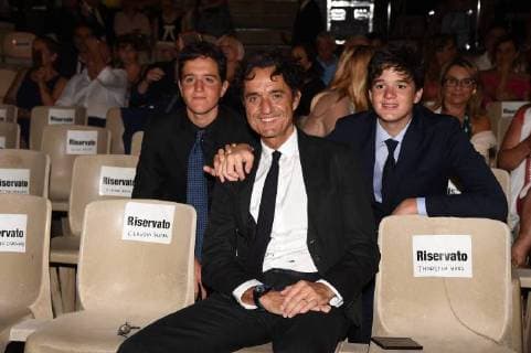 Taormina: Cinematographic Nations Award Evening. In the photo: Giulio Base with his sons  Copyright: xMaurizioxD Avanzox xIPAx xMaurizioxDxAvanzox