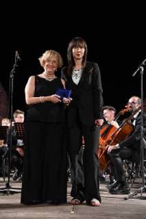 Taormina: Cinematographic Nations Award Evening. Photo: Maria Carmela Librizzi, prefect of Messina awarded by Senator Urania Giulia Papatheu  Copyright: xMaurizioxD Avanzox xIPAx xMaurizioxDxAvanzox