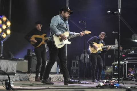 US singer Nathaniel Rateliff (center) performs with The Night Sweats band during the 17th Colours of Ostrava music festival, on July 18, 2018, in Ostrava, Czech Republic. (CTKxPhoto JaroslavxOzana) CTKPhotoP201807180928401  JAO 14