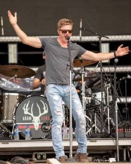 July 19, 2018 - Twin Lakes, Wisconsin, U.S - Country musician ADAM SANDERS during the Country Thunder Music Festival in Twin Lakes, Illinois Twin Lakes U.S. - ZUMAs135 20180719_zap_s135_003 Copyright: xDanielxDeSloverx