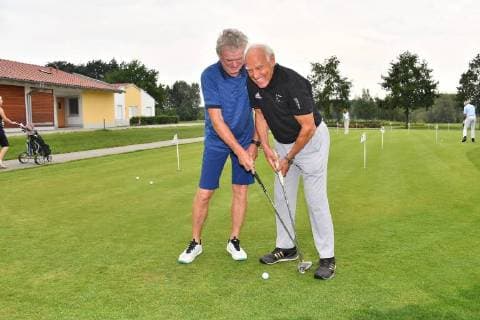 Franz Bulle Roth und Sepp Maier 31. Kaisercup 2018 Golfen Golfanlange Pinning Porsche Golf Course Charity Golftunier zu gunsten der Franz Beckenbauer Stiftung Bad Griesbach 21. Juli 2018