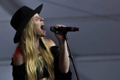 July 21, 2018 - Brooklyn, Michigan, U.S - A member of the DELTA RAE band performs for fans at the Faster Horses Country Music Festival. Brooklyn U.S. - ZUMAm242 20180721_zap_m242_028 Copyright: xScottxMapesx