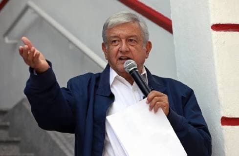 July 22, 2018 - EUM20180722NAC04.JPG .CIUDAD DE MEXICO. TransicionTransicion-Presidencia.- 22 de julio de 2018. Andres Manuel Lopez Obrador, virtual presidente electo, ofrece conferencia de prensa en la casa de transicion para dar a conocer la carta que se le envio al presidente estadounidense Donald Trump. Foto: Agencia EL UNIVERSALBerenice FregosoEELG  - ZUMAu78_ 20180722_zaf_u78_016 Copyright: xElxUniversalx