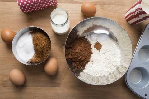 Making Christmas Cookies with traditional gingerbread cookies ingredients  SKCF00498
