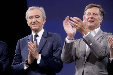 Bernard Arnault, Chairman and chief executive officer of LVMH Moet Hennessy Louis Vuitton SE, and Sebastien Bazin Chairman and CEO, AccorHotels attend the Viva Technology conference in Paris, France, June 16, 2017.  Copyright: xChristophexMorinx