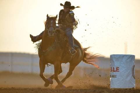 July 28, 2018 - Bonnyville, Canada - Barrel racer Rene Leclercq from Holden, AB in action during the opening day of Bonnyville Pro Rodeo 2018..On Friday, July 27, 2018, in Bonnyville, Alberta, Canada. Bonnyville Canada  - ZUMAn230 20180728_zaa_n230_075 Copyright: xArturxWidakx
