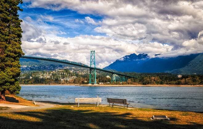 Vancouver Bridge as seen from Stanley Park, Vancouver, British Columbia, Canada, North America Copyright: TomsxAuzins 1276-80