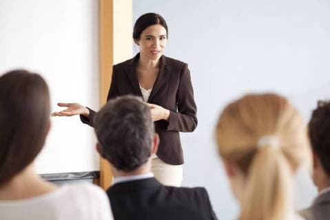 Businesswoman giving presentation at meeting  Copyright: SigridxOlsson 35778702st