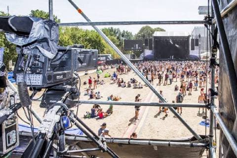 Illustration picture taken from a technical tower on the first day of the 7th edition of the Ronquieres Festival music festival in Ronquieres, Saturday 04 August 2018. This year s edition of the festival takes place on 4 and 5 August.  HATIMxKAGHAT 05397652