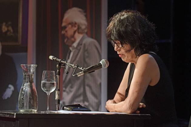 Dritter von vier Tagen zur Veranstaltungsreihe Ein Fest für Michael Köhlmeier im Rahmen der Salzkammergut Festwochen, im Stadttheater Gmunden. Dieses Bild zeigt die österreichische Schriftstellerin Monika Helfer 2018 - Dritter von vier Tagen zur Veranstaltungsreihe Ein Fest für Michael Köhlmeier im Rahmen der Salzkammergut Festwochen, im Stadttheater Gmunden *** Third of four days to the event series A celebration for Michael Köhlmeier as part of the Salzkammergut Festival Weeks in the Gmunden City Theater This picture shows the Austrian writer Monika Helfer 2018 Third of four days to the event series A celebration for Michael Köhlmeier as part of the Salzkammergut Festival Weeks in the Gmunden City Theater