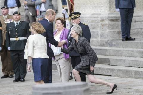 Entertainment Bilder des Tages The centenary of the battle of Amiens at Amiens Cathedral in northern France, on August 8 2018. Harry Windsor;Theresa May;Brigitte Foure (mayor of Amiens) Amiens France  593594