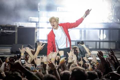 Das 20. Rocco del Schlacko beginnt am Donnerstag (09.08.2018) auf dem Sauwasen in Köllerbach. Im Bild: Der Auftritt des Headliners Kraftklub .