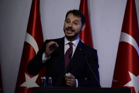 Turkish Treasury and Finance Minister, son-in-law of President Recep Tayyip Erdogan, Berat Albayrak makes a press conferance about the new economy model of country at Dolmabahce Palace, Istanbul, Turkey, 10th of August, 2018. Today, Turkish Lira hit a record low against major currencies, recording 6.00 liras against US dollar and 7.00 liras against Euro. The Turkish currency had plunged by almost 30 percent against the US dollar since the end of last year.  Copyright: MustafaxAlkac 16082593