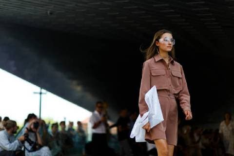 A model walking the runway during the Designers Remix runway show during Copenhagen Fashion Week - Aug 9, 2018 - CPHFW: Designers Remix, Copenhagen Denmark  Copyright: xZachxDoddsx h_00536167