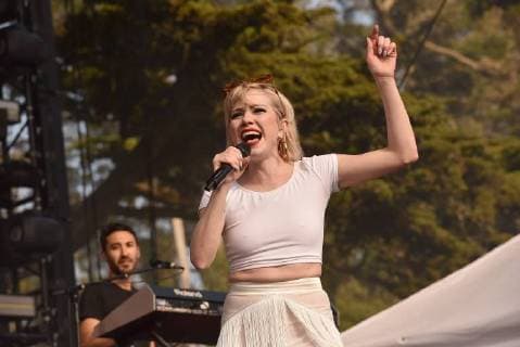 SAN FRANCISCO, CA - AUGUST 10: Carly Rae Jepsen performs during the 2018 Outside Lands Musis and Arts Festival in Golden Gate Park on August 10, 2018 in San Francisco, California. Copyright: ximageSPACE MediaPunchx