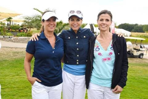 Leipzig 11.Charity Golfturnier Leipzig Katharina Witt,Gerit Kling und Franziska Schenk,Ex-Eiskunstläuferin und MDR-Moderatorin Copyright: xEIBNER RZYx EP_RZY