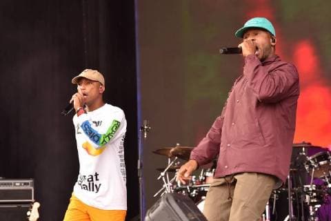 SAN FRANCISCO, CA - AUGUST 10: Shay Haley and Pharrell Williams of N.E.R.D performs during the 2018 Outside Lands Musis and Arts Festival in Golden Gate Park on August 10, 2018 in San Francisco, California. Copyright: ximageSPACE MediaPunchx