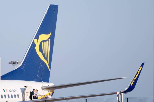 Faro, Deutschland 07.08.2018: Themenbild Ryanair Eine Ryanair Maschine am Airport Flughafen Faro , Faro Nordrhein-Westfalen Portugal Flughafen