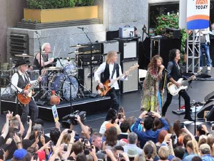 NEW YORK, NY - August 15: Aerosmith perform on NBC s Today Show at Rockefeller Plaza on August 15, 2018 in New York City. Copyright: xJohnxPalmerx
