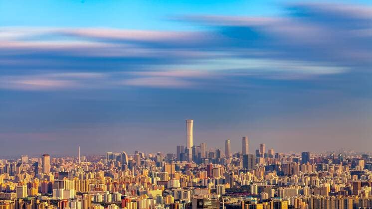 August 17, 2018 - Beijing, China - A bird s-eye view of Beijing s skyline with Beijing s Tallest Skyscraper Z15 Tower seen from Olympic Tower. Beijing China  - ZUMAs145 20180817_zaa_s145_024 Copyright: xLiuxShuyix