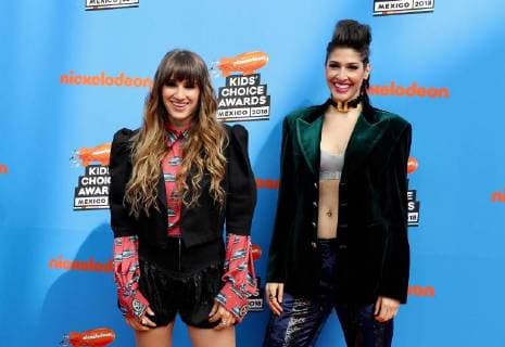 August 18, 2018 - EUM20180818ESP08.JPG .CIUDAD DE MEXICO. AwardPremio-Kids Choice Awards.- 18 de agosto 2018. Aspectos de la alfombra roja de los Kids Choice Awards Mexico 2018 en el Auditorio Nacional. En la imagen Hanna y Ashley del duo Ha*Ash. Foto: Agencia EL UNIVERSALValente RosasEELG Mexico City Mexico  - ZUMAu78_ 20180818_zaf_u78_035 Copyright: xElxUniversalx