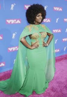 Amara La Negra arrives on the red carpet at the 35th annual MTV Video Music Awards at Radio City Music Hall in New York City on August 20, 2018.  NYP20180820327 SERENAxXU-NING