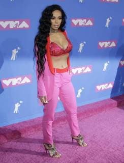 Erica Mena arrives on the red carpet at the 35th annual MTV Video Music Awards at Radio City Music Hall in New York City on August 20, 2018.  NYP20180820356 SERENAxXU-NING