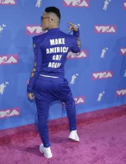Bobby Lytes arrives on the red carpet at the 35th annual MTV Video Music Awards at Radio City Music Hall in New York City on August 20, 2018.  NYP20180820360 SERENAxXU-NING