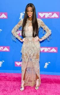 Model Winnie Harlow arriving at the MTV Video Music Awards in New York City - Aug 20, 2018 - MTV Video Music Awards 2018, New York City New York United States Radio City Music Hall  Copyright: xOConnorx h_00537591