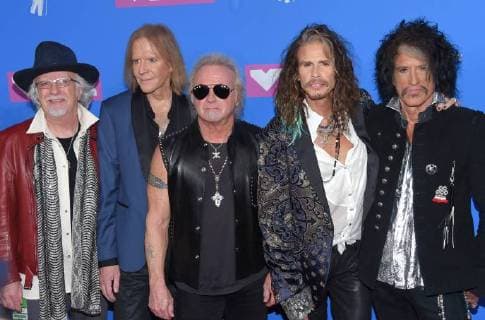 Steven Tyler and band Aerosmith arriving at the MTV Video Music Awards in New York City - Aug 20, 2018 - MTV Video Music Awards 2018, New York City New York United States Radio City Music Hall  Copyright: xOConnorx h_00537607