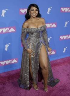 Ashanti arrives on the red carpet at the 35th annual MTV Video Music Awards at Radio City Music Hall in New York City on August 20, 2018.  NYP20180820388 SERENAxXU-NING