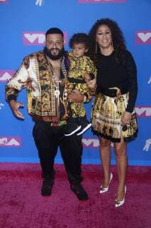 NEW YORK, NY - AUGUST 20: DJ Khaled, Asahd Khaled and Nicole Tuck arriving at the 2018 MTV Video Music Awards at Radio City Music Hall in New York City on August 20, 2018. Copyright: xDiegoxCorredorx
