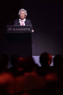 August 22, 2018 - EUM20180822NAC30.JPG .CIUDAD DE MEXICO, Forum Foro-Banco.- Olga Sanchez Cordero, proxima titular de la Secretar+oa de Gobernacion en la administracion del presidente electo Andres Manuel Lopez Obrador, participo en el Foro Estrategia Banorte 2018, que tiene lugar en un hotel de la zona de Polanco este 22 de agosto el 2018. Foto: Agencia EL UNIVERSAL Garcia AFBV Copyright: xJuanxCarlosxReyesx