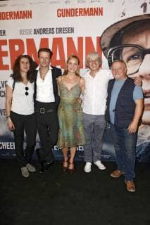 Laila Stieler, Alexander Scheer, Anna Unterberger, Andreas Dresen und Axel Prahl bei der Premiere des Kinofilms Gundermann im Kino in der Kulturbrauerei. Berlin, 23.08.2018