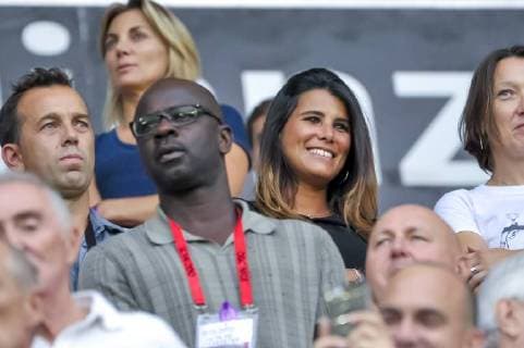 Karine Ferri (femme de Yoann Gourcuff) et Lilian Thuram FOOTBALL : OGC Nice vs Dijon - Ligue 1 Conforama - Nice - 25 08 2018 NorbertScanella Panoramic 