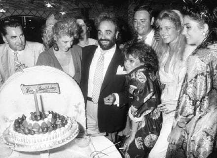 Demis Roussos celebrates his 40th birthday in Brussels. (BELGA ARCHIVES)  x8970242x