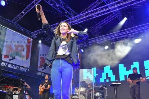 Namika, buergerlich Hanan Hamdi zu Gast bei der ENERGY MUSIC TOUR 2018 in der Kulturbrauerei in Berlin am 01.09.2018