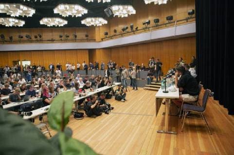 Pressekonferenz zum wirsindmehr-Konzert gegen Rechts in der Stadthalle. Chemnitz, 03.09.2018