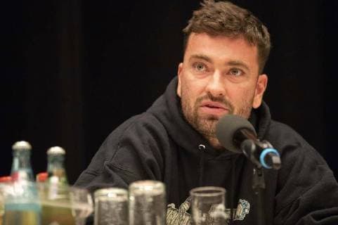 Marteria bei der Pressekonferenz zum wirsindmehr-Konzert gegen Rechts in der Stadthalle. Chemnitz, 03.09.2018