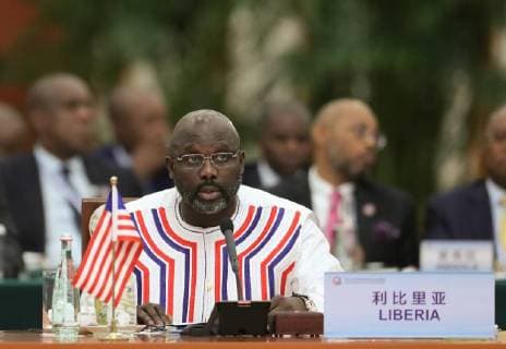 (180904) -- BEIJING, Sept. 4, 2018 -- Liberian President George Weah attends the roundtable meeting of the 2018 Beijing Summit of the Forum on China-Africa Cooperation (FOCAC) at the Great Hall of the People in Beijing, capital of China, Sept. 4, 2018. )(mcg) CHINA-BEIJING-FOCAC-ROUND TABLE (CN) JuxPeng 