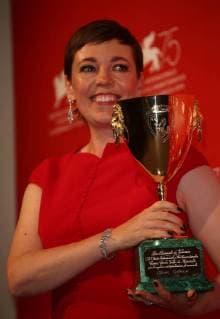 September 8, 2018 - Venice, Italy - Olivia Colman poses with the Coppa Volpi for Best Actress Award for The Favourite at the Winners Photocall during the 75th Venice Film Festival on September 8, 2018 in Venice, Italy. Venice Italy  - ZUMAn230 20180908_zaa_n230_707 Copyright: xMatteoxChinellatox