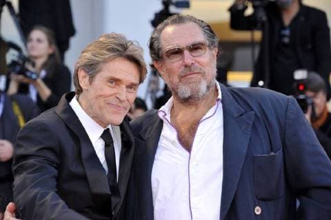 Willem Dafoe and Julian Schnabel attending the award ceremony of the 75th Venice International Film Festival at the Palazzo del Casino on September 09, 2018 in Venice, Italy