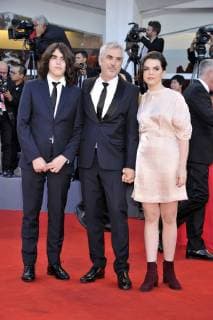 Olmo Teodoro Cuaron, Alfonso Cuaron and Tess Bu Cuaron ttending the award ceremony of the 75th Venice International Film Festival at the Palazzo del Casino on September 09, 2018 in Venice, Italy