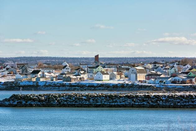 View of coastline in winter, Glace Bay, Nova Scotia, Canada  acp115374 Barrettx&xMackay