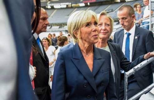 Brigitte Macron FOOTBALL : Varietes Club de France vs Equipe de France des Parlementaires - Saint Denis - 12 09 2018 FedericoPestellini Panoramic 