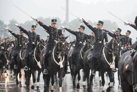 September 13, 2018 - Mexico City, Mexico - Military Cavalry Cadets march to Pass and Review as Mexican President Enrique PeÃÂ¦a Nieto hosts a Military Parade at the Heroic Collegio Militar (Military Academy) in Mexico City, Mexico, Sept. 13, 2018. Mexico City Mexico - ZUMAic07 20180913_zan_ic07_121 Copyright: xUsxJointxStaffx