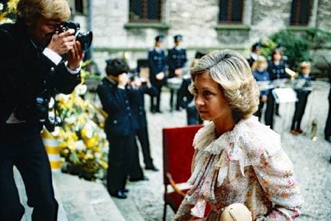 von Hannover Königin Sophia von Spanien bei Hochzeit von Ernst August IV. von Hannover mit Monika Gräfin zu Solms-Laubach in Laubach, Deutschland 1981. Queen Sophia of Spain at the wedding of Ernest Augustus IV of Hanover with Countess Monika of Solms-Laubach at Laubach, Germany 1981. Copyright: WolfgangxKühn UnitedArchives200720