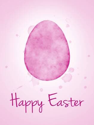 Grusskarte mit Osterei und Aufschrift HAPPY EASTER (Frohe Ostern) in Rosa Seasonal card in rosa color with Easter egg lettering HAPPY EASTER BLWS495135 Copyright: xblickwinkel McPHOTO M.xGannx