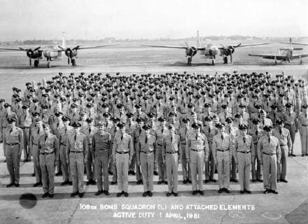 August 2, 1951 - Korea - 108th Bombardment Squadron during the Korean War activation formation 1951. Korea - ZUMAz03_ 19510802_sha_z03_606 Copyright: xU.S.xAirxForcex